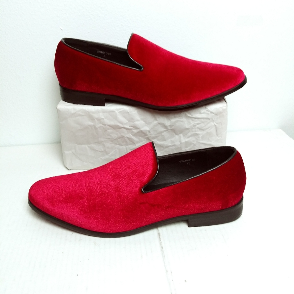 Alberto Fellini Sparko Men's Loafers Shoes Size 12 Red Velour